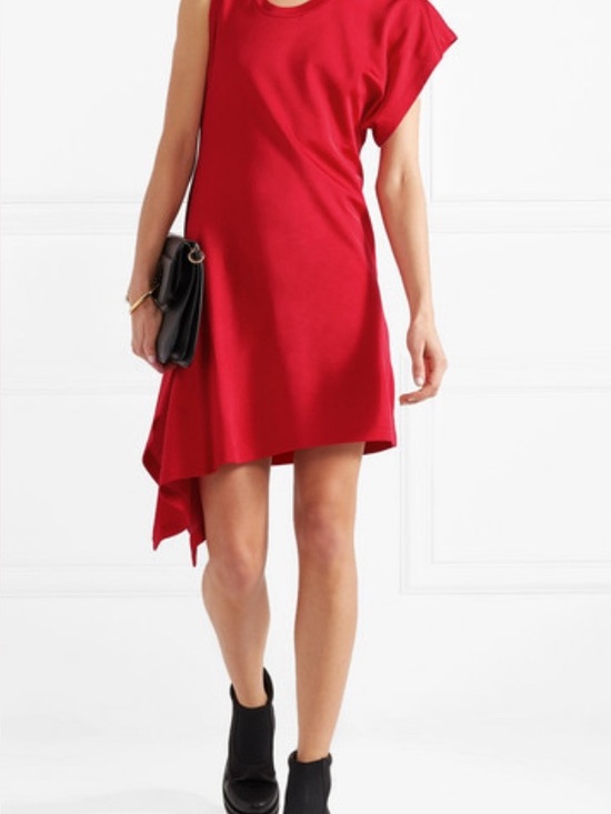 MM6 Maison Martin Margiela Dresses & Skirts - MM6 by Maison Martin Margiela red asymmetrical midi dress